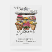 オフマーケット フローラル エレガント スクリプト ウェルカム アクリルサイン (正面)