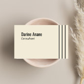 オフミニマルホワイトとブラックのストライプのプロフェッショナル 名刺