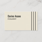 オフミニマルホワイトとブラックのストライプのプロフェッショナル 名刺 (正面)