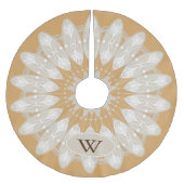 オフモダンホワイトレースパーソナライズされた ブラッシュドポリエステルツリースカート (正面)