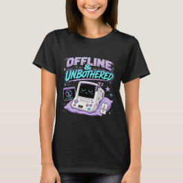 オフラインで邪魔しないレトロステッカー Tシャツ