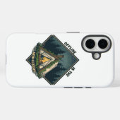 オフラインは新しい贅沢 レトロキャンプ タフフォン Case-Mate iPhoneケース (裏面 (横))