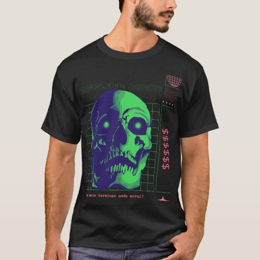 オフラインモードバーコードTシャツミニマル- & Eutiful Tシャツ (正面)