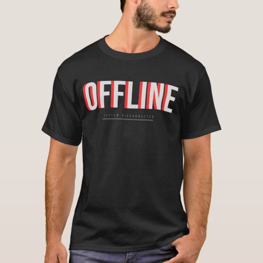 オフライン技術タイポグラフィデザイン Tシャツ (正面)