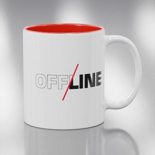 オフライン | ギーク ユーモア コーヒーマグ ツートーンマグカップ