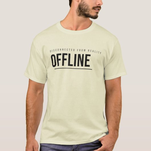 オフライン テック タイポグラフィ デザイン Tシャツ (正面)