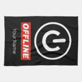 オフライン パワーボタン リラックス チル または スイッチオフ キッチンタオル (横)