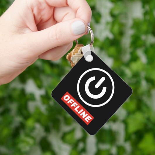 オフライン パワーボタン リラックス チル または スイッチオフ キーホルダー (手)