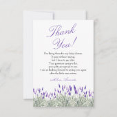 オフランスのビーベラベンダー男女兼用赤ちゃんシャワー サンキューカード (正面)