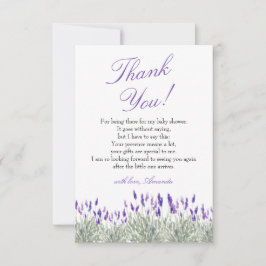 オフランスのビーベラベンダー男女兼用赤ちゃんシャワー サンキューカード