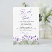 オフランスのビーベラベンダー男女兼用赤ちゃんシャワー サンキューカード (スタンド正面)