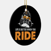 オフロードでクワッドAtvビックに乗ると人生が良い セラミックオーナメント (右)