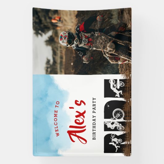 オフロードアドベンチャーディルトバイクモトクロスデイウェルカム 横断幕 (縦)