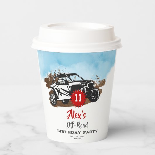 オフロードアドベンチャー ATV モンスタートラック 誕生日 紙コップ (正面)
