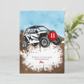 オフロードアドベンチャーATVモンスタートラック誕生日 サンキューカード (スタンド正面)