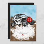 オフロードアドベンチャーATVモンスタートラック誕生日 サンキューカード (正面/裏面)