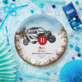 オフロードアドベンチャーATVモンスタートラック誕生日 ペーパープレート (パーティー)