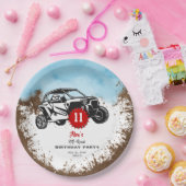 オフロードアドベンチャーATVモンスタートラック誕生日 ペーパープレート (パーティー)