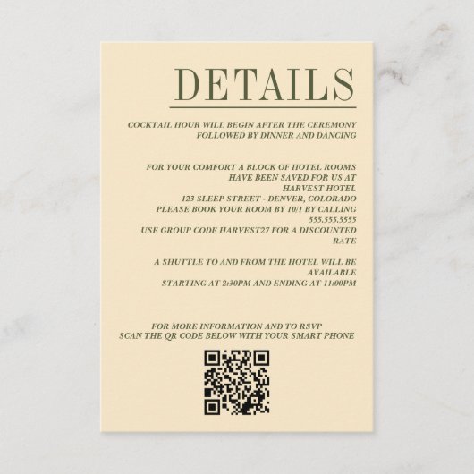 オフロードキャニオンカップルQRコードと詳細 エンクロージャーカード (正面)