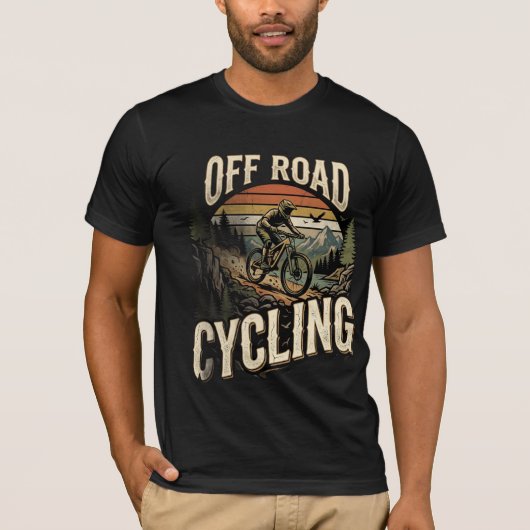 オフロードサイクリング ヴィンテージマウンテン Tシャツ (正面)