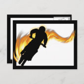 オフロードダートバイク(炎あり) ポストカード (正面/裏面)