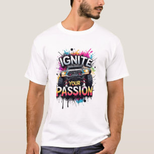 🚚 オフロードトラック 点火 パッション スプラッシュ アート Tシャツ