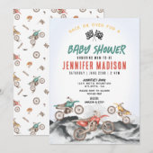 オフロードバイクレースの赤ちゃん歓迎会招待状男子用 招待状 (正面/裏面)