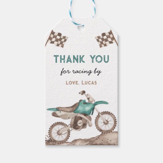 オフロードバイク、レーシングバイク、モトクロス ギフトタグ (正面)