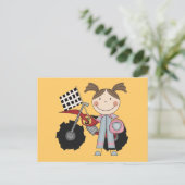 オフロードバイク - 女の子Tシャツ＆ギフト ポストカード (スタンド正面)