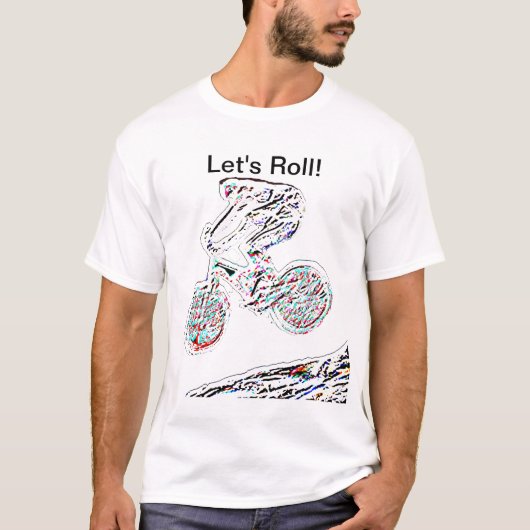 オフロードマウンテンバイクのTシャツを転がろう Tシャツ (正面)