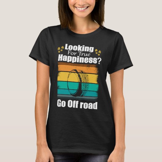 オフロード幸せレトロ4x4 tシャツ (正面)