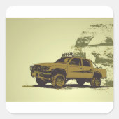 オフロード車のステッカー スクエアシール (正面)