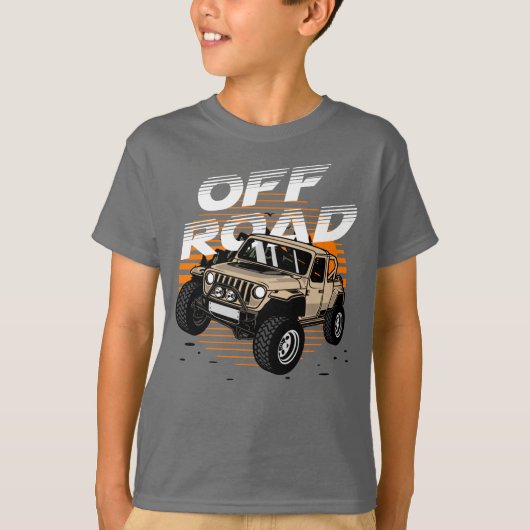 オフロード 4 X 4 山のサンセット Tシャツ (正面)
