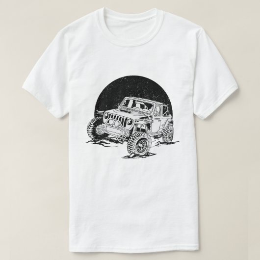 オフロード_Car_black_and_white Tシャツ (デザイン正面)