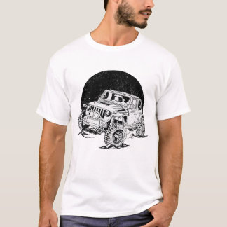 オフロード_Car_black_and_white Tシャツ