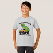 オフロードDino乗馬モンスタートラック Tシャツ (正面フル)