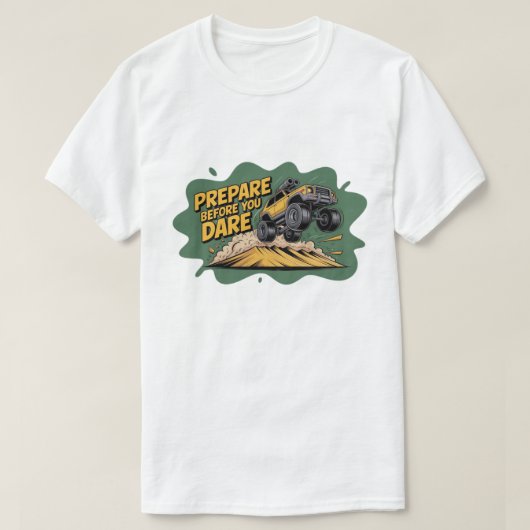 オフロードSUVを飛ばす前に準備を Canva Tシャツ (デザイン正面)