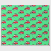 オフロードSUV（クリスマスツリー付き） ラッピングペーパー (フラット)