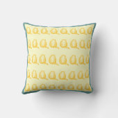 オフ白とマスタード黄色の猫のモダン枕 クッション (裏面)