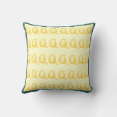 オフ白とマスタード黄色の猫のモダン枕 クッション (裏面)