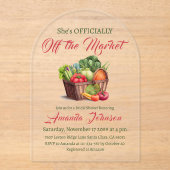 オフ素朴ザマーケットファームハウスブライダルシャワー アクリル招待状 (正面)
