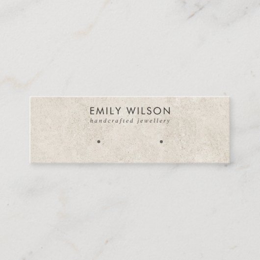 オフ素朴ホワイトグレースタッコスタッドイヤリングディスプレイ スキニー名刺 (正面)