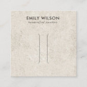 オフ素朴ホワイトスタッコのヘアクリップ表示カード スクエア名刺 (正面)