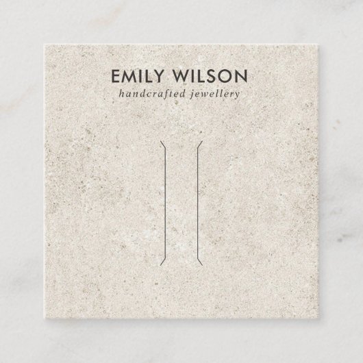 オフ素朴ホワイトスタッコのヘアクリップ表示カード スクエア名刺 (正面)