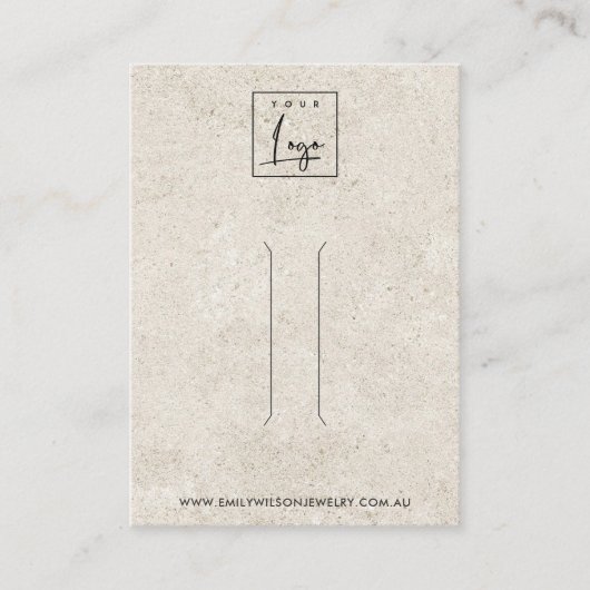 オフ素朴ホワイトスタッコのヘアクリップ表示カード 名刺 (正面)