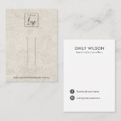 オフ素朴ホワイトスタッコのヘアクリップ表示カード 名刺 (正面/裏面)