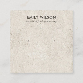 オフ素朴ホワイトスタッコスタッドイヤリングディスプレイカード スクエア名刺