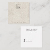 オフ素朴ホワイトスタッコスタッドイヤリングディスプレイカード スクエア名刺 (正面/裏面)