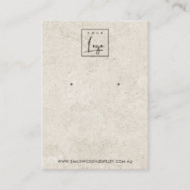 オフ素朴ホワイトスタッコスタッドイヤリングディスプレイカード 名刺