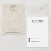 オフ素朴ホワイトスタッコスタッドイヤリングディスプレイカード 名刺 (正面/裏面)